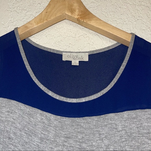 Olive & Oak heather gray and navy blue tank top women size XL - Picture 3 of 7